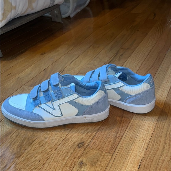 Vans Light Blue and White Velcro Sneakers - Picture 1 of 1